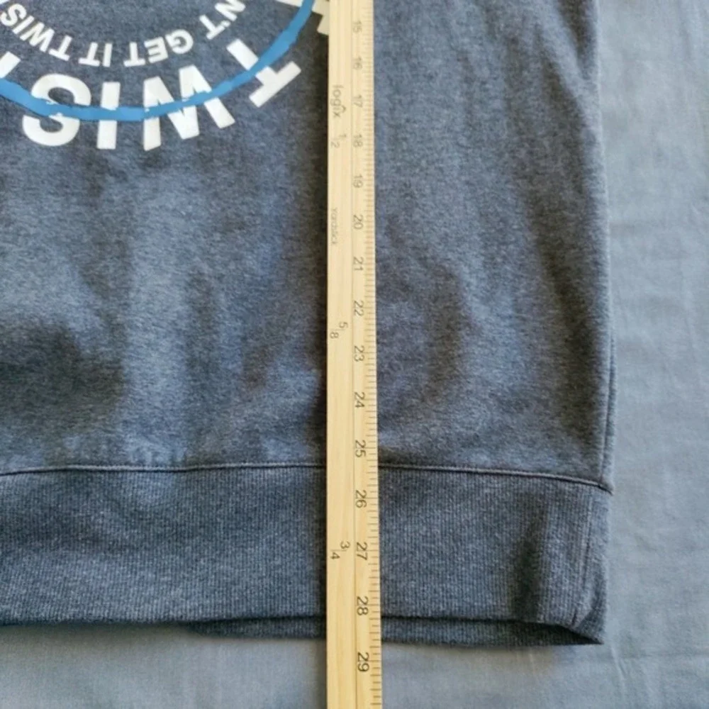 Don't Get It Twisted Men L Gray Outdoor Pullover Cowl Neck Sweatshirt Art 2 Wear